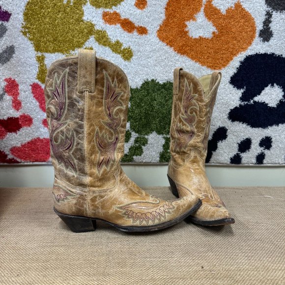 Corral Boots Shoes - Women's Pointed Toe Genuine Leather Corral Boots